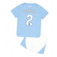 Manchester City Kyle Walker #2 Koti Peliasu Lasten 2023-24 Lyhythihainen (+ Lyhyet housut)